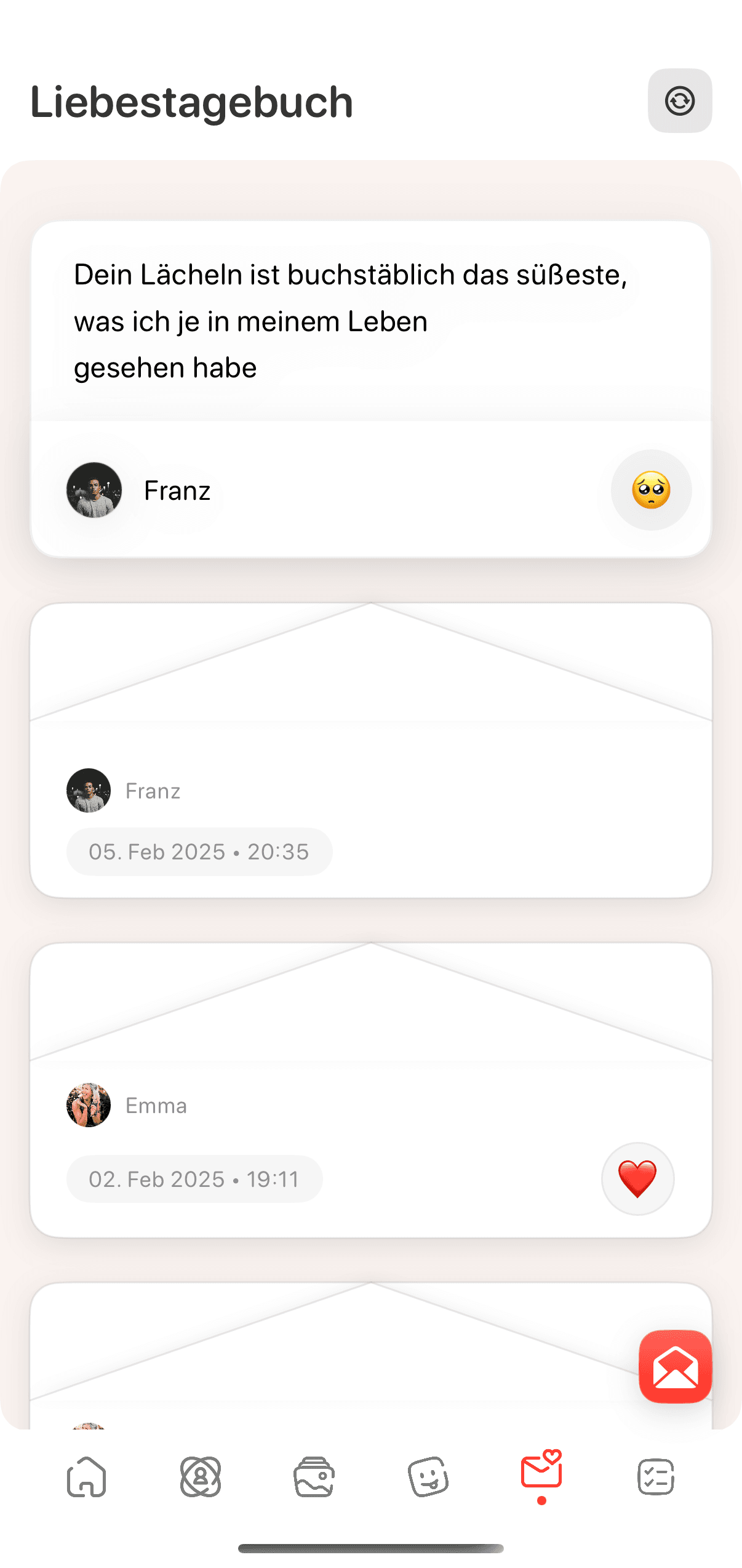 Screenshot Liebestagebuch